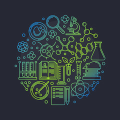 Obraz premium Biotechnology round vector illustration