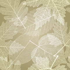 Seamless pattern with colored autumn leaves. Vector, EPS 10.