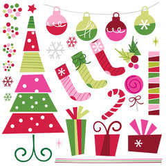Retro Funk Christmas Elements