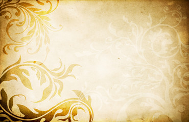 Old paper background with decorative patterns.