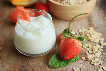 Yogurt smoothie fresh strawberry