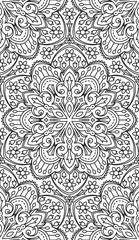 Seamless Abstract Tribal Black-White Pattern. Hand Drawn Ethnic