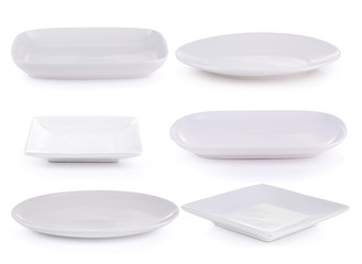 white plate on white background