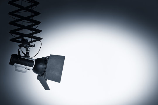 Flash light on white wall