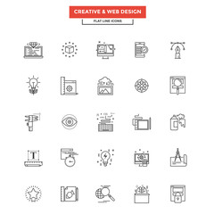 Flat Line Icons- Web design