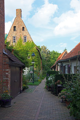 Fototapeta na wymiar Am Glandorps Hof in Lübeck