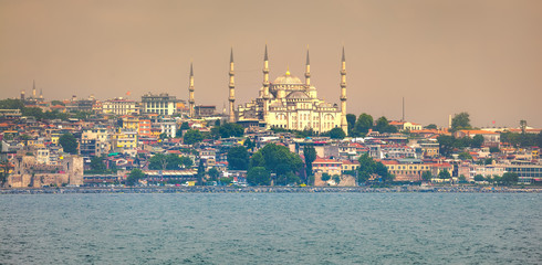 Istanbul sunset panorama