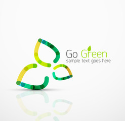 Vector abstract logo idea, eco leaf, nature plant, green concept business icon. Creative logotype design template