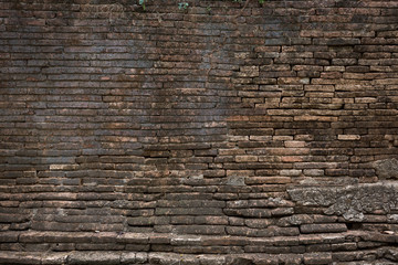 grunge old brick wall and cement floor weathered texture