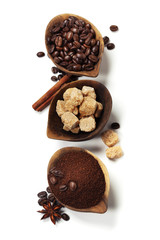 Wooden Bowls with coffee