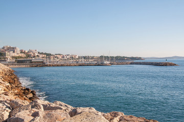 Fototapeta premium Ville de Tarragone, Espagne, vue de la mer