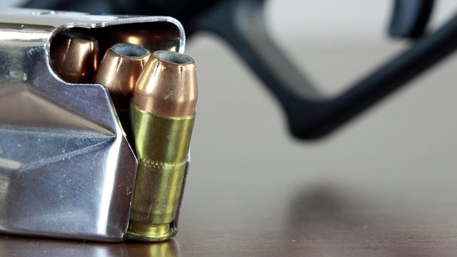 Bullets with gun clip - Gun rights concept