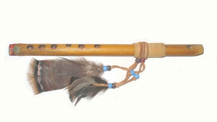 Native American handmade flute. © gbcimages7