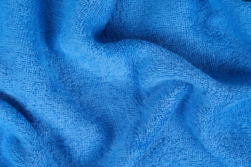 Fototapeta na wymiar Blue terry towel