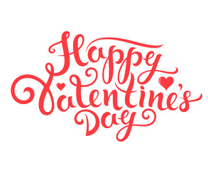 Happy Valentine's Day. Lettering. Greeting card