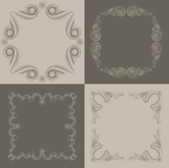 Vignettes in vector 3. Classical frames, vignettes in the art of engraving.