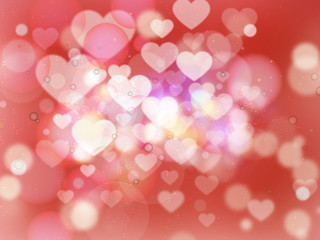 Heart blurred lights on colorfull background, Hearts texture bac