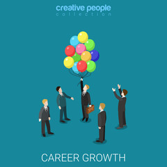 Career growth job change headhunting flat isometric vector 3d