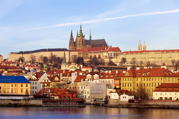 Naklejka na ściany i meble Prague St. Vitus Cathedral and Mala Strana, Czech Republic