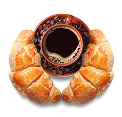 Coffee with croissants