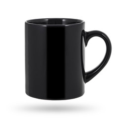 Black mug isolated on a white background
