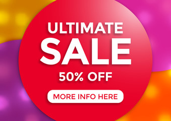 Ultimate sale banner design, vector illustration