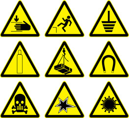 Set of warning signs