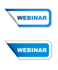 blue vector paper sticker webinar (two variant)