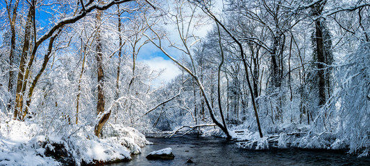Richland Creek Panorama with sunlight