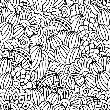 Seamless black and white pattern. 