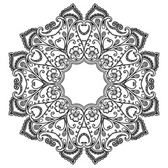 Vector henna tatoo mandala. Mehndi style.
