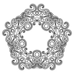 Vector henna tatoo mandala. Mehndi style.
