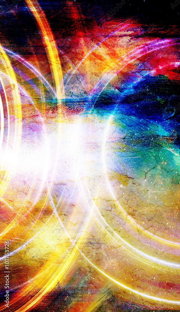 Poster abstract background and color circle effect, color background.