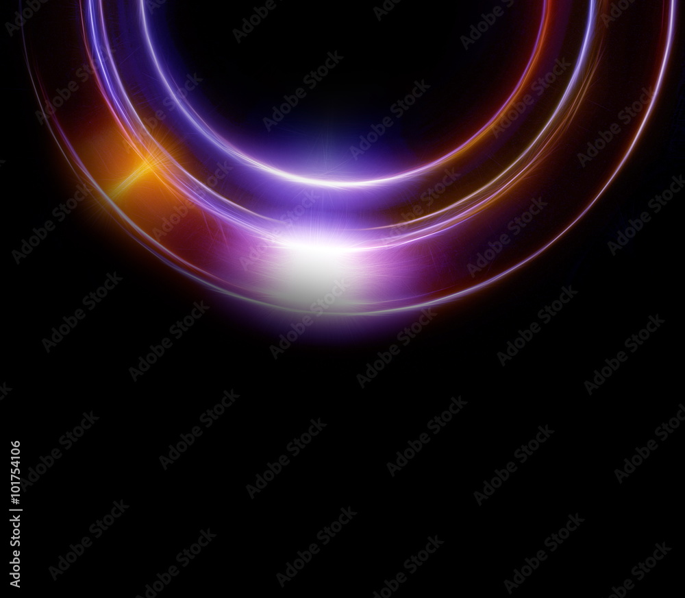 Aufkleber Abstract background and color circle effect, black background.