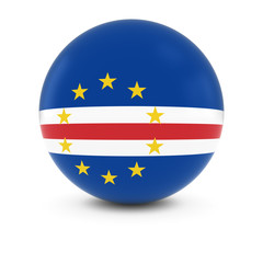 Obraz premium Cabo Verdean Flag Ball - Flag of Cape Verde on Isolated Sphere