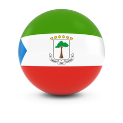 Obraz premium Equatorial Guinean Flag Ball - Flag of Equatorial Guinea on Isolated Sphere