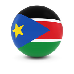 Fototapeta premium South Sudanese Flag Ball - Flag of South Sudan on Isolated Sphere
