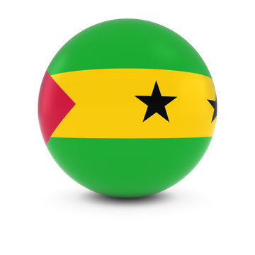 Sao Tomean Flag Ball - Flag of Sao Tome and Principe on Isolated Sphere