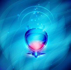 Urinary bladder protection abstract design, beautiful blue background.