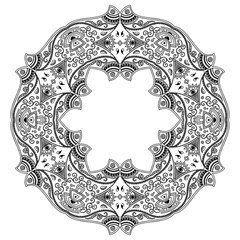 Vector henna tatoo mandala. Mehndi style.
