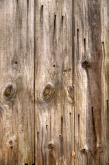 element of the old wooden fence closeup