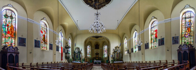 Majestic church interior panoramic view