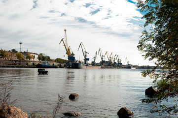view of the port,the Gulf of Finland,Vyborg