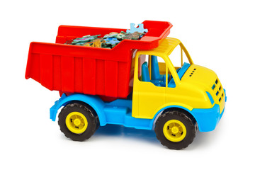 Toy truck with puzzle