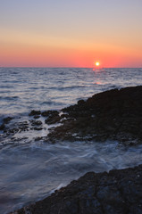 Obraz premium Sunset over the sea during summer evening in Croatia