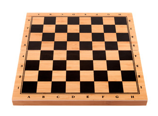 empty chess board on a white background