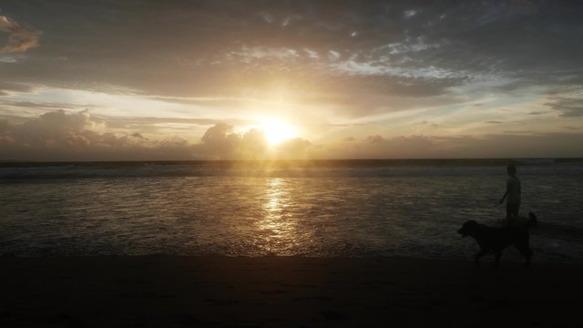 Scenic view of beautiful sunset above the sea
