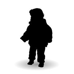 child standing happy illustration silhouette