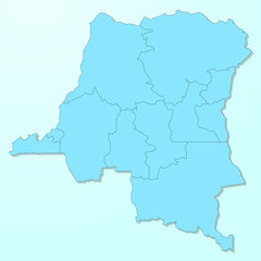 Fototapeta na wymiar Democratic Republic of Congo map on blue degraded background vector