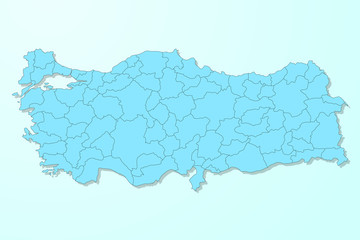 Turkey map on blue degraded background vector